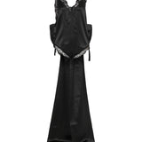 Saint Laurent Laced romper in silk crepe muslin