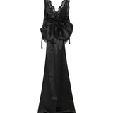 Saint Laurent Laced romper in silk crepe muslin