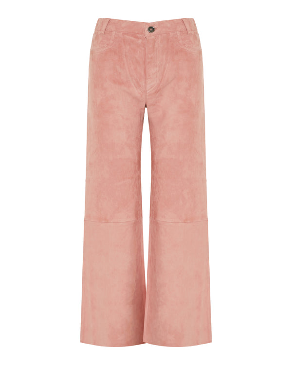 Lilou cropped suede wide-leg trousers