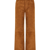 Stouls Lilou cropped suede wide-leg trousers