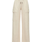Linen and cotton blend track trousers