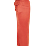 Draped wrap maxi skirt