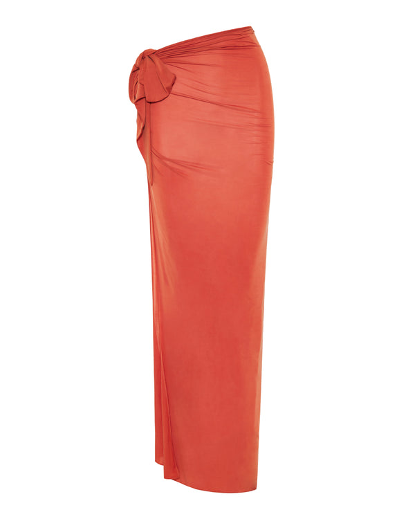 Draped wrap maxi skirt