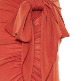 Draped wrap maxi skirt