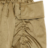 Gathered satin shorts