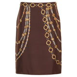 Versace Printed silk twill knee-length skirt