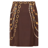 Versace Printed silk twill knee-length skirt