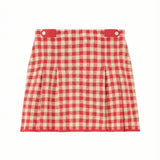 Gingham pleated mini skirt