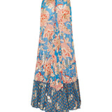 Printed silk long skirt