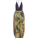 Laminated floral print jumpsuit