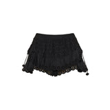 Neis embroidered cotton and silk shorts