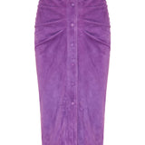 Valentino Garavani Suede skirt with button detail