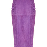 Valentino Garavani Suede skirt with button detail