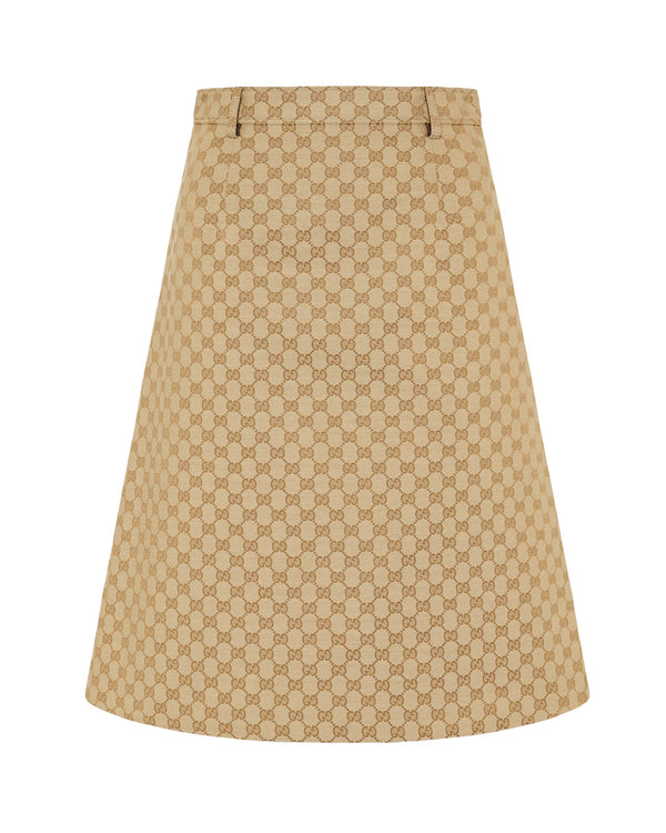 GG Canvas midi skirt