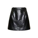 Leather mini skirt