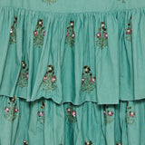 Simone embroidered tiered midi skirt
