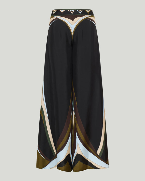 Pucci Printed silk twill wide-leg trousers