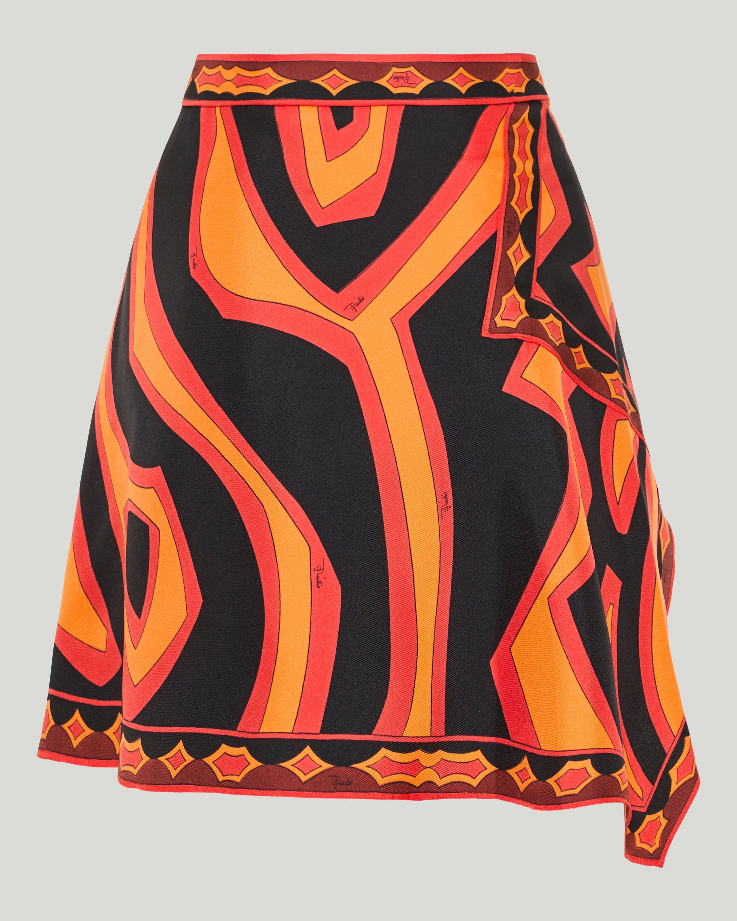 EMILIO PUCCI スカート 9RAV60 40 Pucci Labirinto print silk scarf mini skirt – Luisa World
