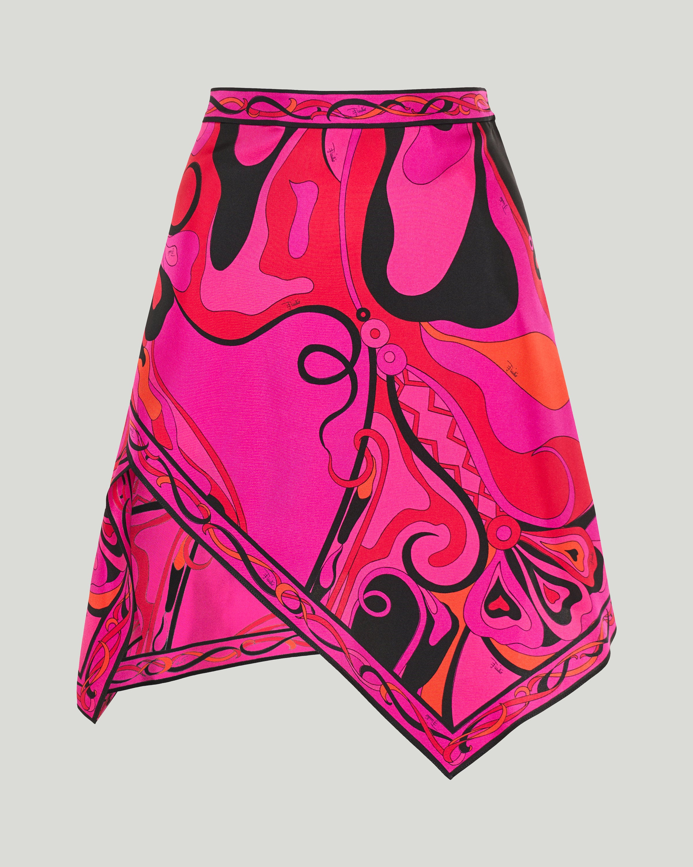 Emilio Pucci シルク　スカート　40 Pucci Orchidee print silk scarf skirt – Luisa World