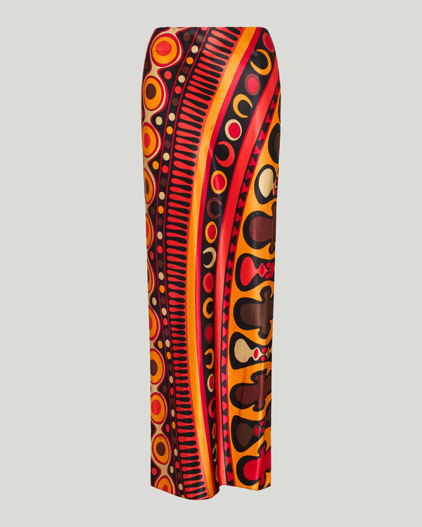 Pucci Soleil print satin long skirt