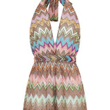 Missoni Zigzag lamé halterneck playsuit
