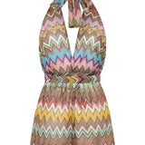Missoni Zigzag lamé halterneck playsuit