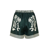 Eres Arjun printed silk twill shorts