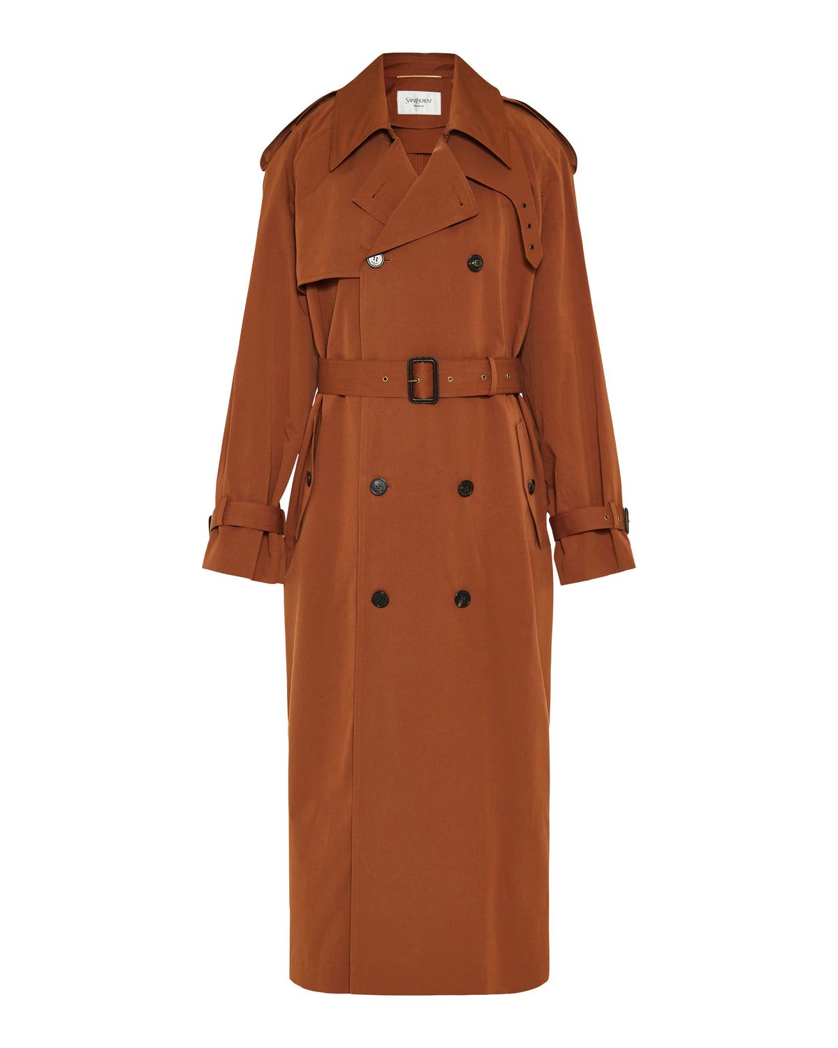 Saint Laurent Belted cotton and silk-blend trench coat – Luisa World