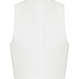 Cotton sleeveless button-front vest