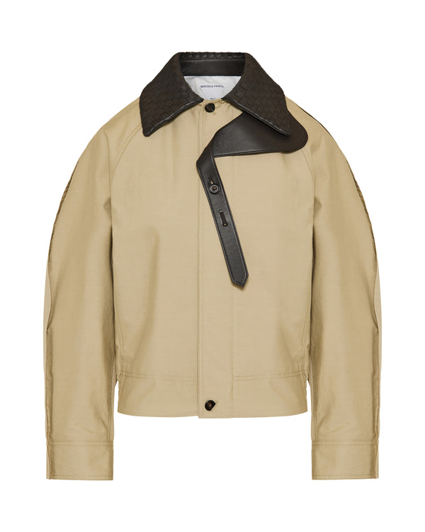 Bottega Veneta Intrecciato leather-trimmed blouson