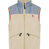 Teddy and chambray vest