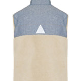 Teddy and chambray vest