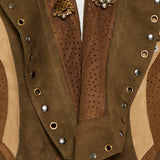 Kelby studded patchwork suede vest