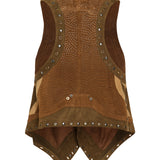 Kelby studded patchwork suede vest