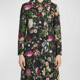 Floral silk brocade coat