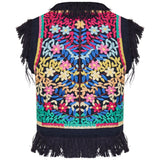 Rainbow embroidered vest