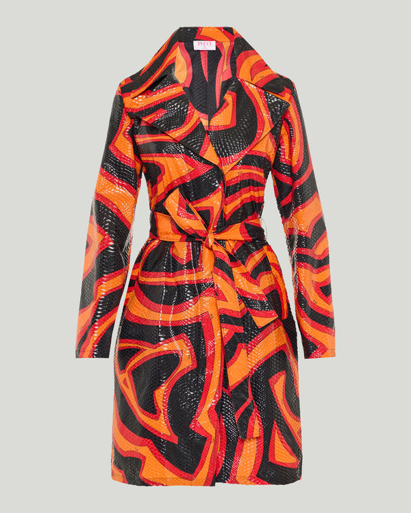Pucci Labirinto print trench coat