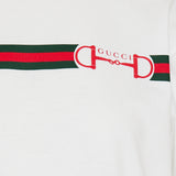 Web stripe printed cotton t-shirt