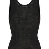 Embroidered cotton rib tank top