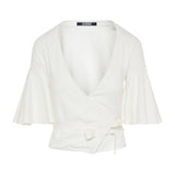 Paysan knitted-jersey wrap top