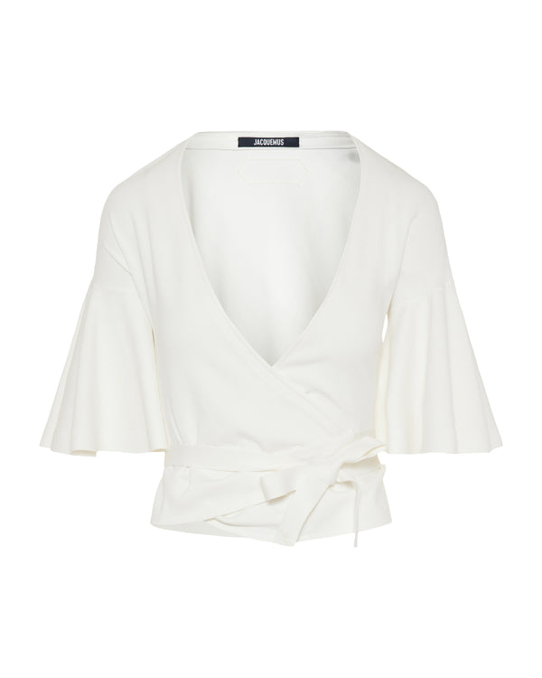 Paysan knitted-jersey wrap top