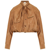 Saint Laurent Lavallière taffeta shirt