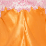 Laced silk satin romper