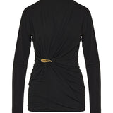 Bottega Veneta Embellished gathered jersey top