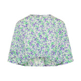 Rabanne Printed puff-sleeve crop top