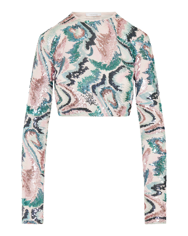 Rabanne Sequined crop top