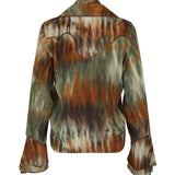 Cabalgando scarf-detailed silk crepe de chine shirt