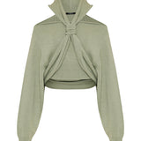 Halter-neck silk sweater