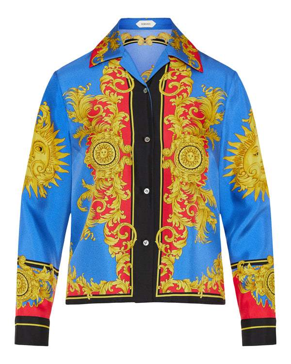 Printed silk twill shirt