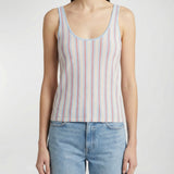 Striped cashmere tank top